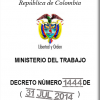 Decreto 1444 de 2014 Ministerio del Trabajo