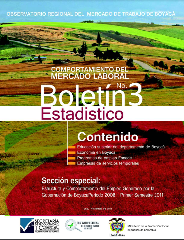En este momento estás viendo 2011. Comportamiento del Mercado Laboral Boletín No 3 Estadístico