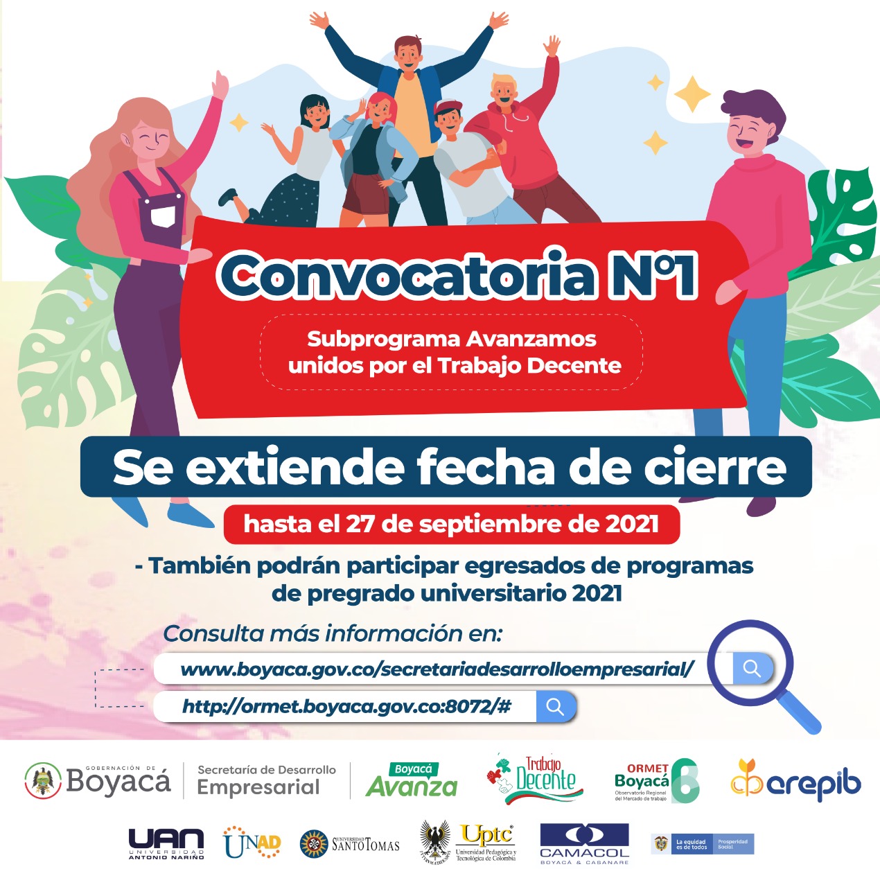 En este momento estás viendo ¡Se Amplió El Plazo! Convocatoria N1  Subprograma Avanzamos Unidos Por El Trabajo Decente