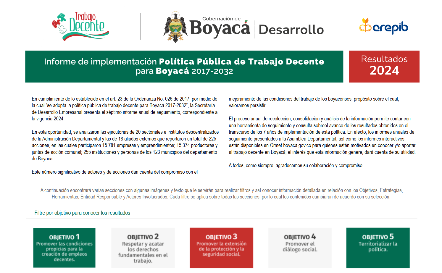 Lee más sobre el artículo Séptimo Informe interactivo (2024) de la Política Pública de Trabajo Decente 2017-2032